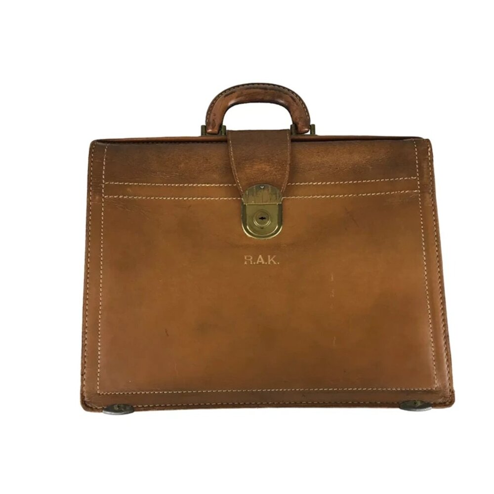 Rexbilt Unisex Adult Brown Leather Top Grain Cowhide Top Handle Briefcase Bag - Picture 1 of 9